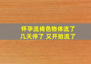 怀孕流褐色物体流了几天停了 又开始流了